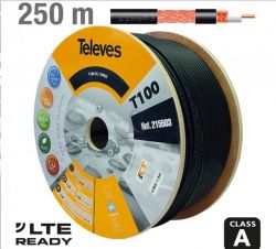 Koaxialny kabel Televes T-100 Cu black PE celomed vonkaj