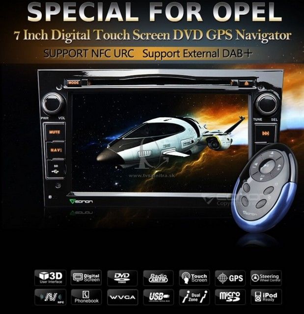 Multimediálne rádio Opel Astra, Vectra , Zafira, Meriva DVD+ CD+ GPS model Eonon
