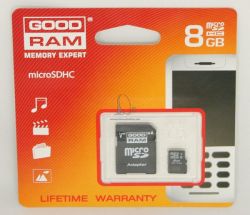 GOODRAM 8GB SDHC Micro Secure Digital + MS Pro Duo adapter, Clas