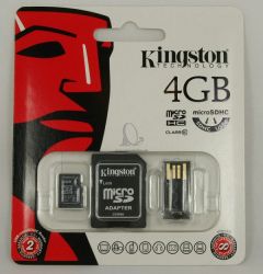 Kingston Micro SDHC 4GB Class 10+2x adapter