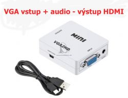 HDMI-prevodník  VGA  + audio vstup na HDMI výstup -  1080P