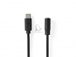 Kbel USB-C - zstrka 3,5mm NEDIS CCGB65960BK10