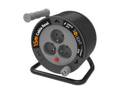 Predlovac kbel na bubne - 3 zsuvky 15m SOLIGHT PB24B