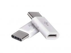 Redukcia USB micro - USB C, biela